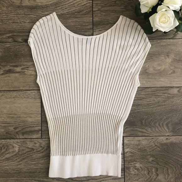 BEBE gold and cream sweater size extra small - Picture 5 of 7